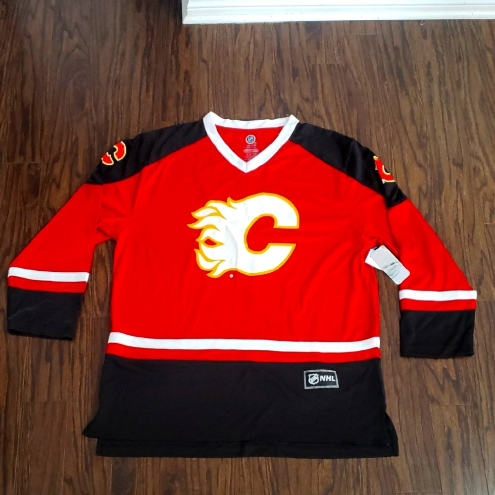 NHL Calgary Flames NEW Adult 91 KADRI Jersey Red Black Hockey Canada Sz L/XL NWT